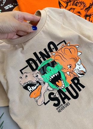 Комплект футболок летний с динозаврами2 фото