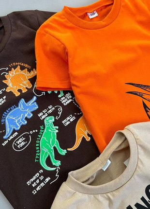 Комплект футболок летний с динозаврами3 фото