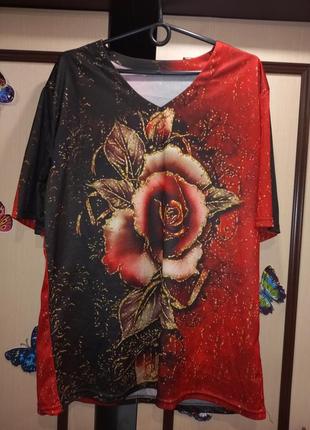 Суперовая, очень яркая футболка  оверзайз