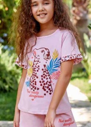 Набір для дівчинки шорти+футболка з тигром