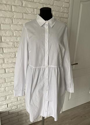 Гарне плаття-сорочка на ґудзиках біла 14 хл