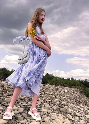 Літній сарафан жіночий плісирований sky - хіт продажів