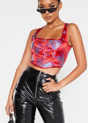 Жіночий японський топ футболка майка корсет prettylittlething