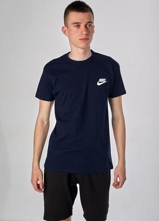 Футболка чоловіча nike, темно-синя розміри s m l xl