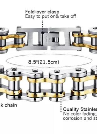 Мужской браслет из нержавеющей стали в виде мотоциклетной цепи6 фото