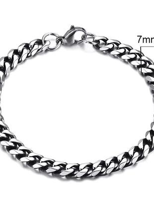 Браслет из нержавеющей стали ширина 7 мм длинна 21см