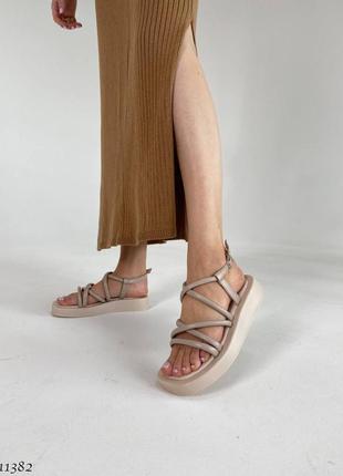 Босоножки, 
цвет: beige, натуральная кожа