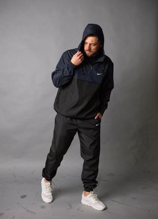Осенний чёрный спортивный костюм edition nike чорний осінній костюм edition nike анорак найк