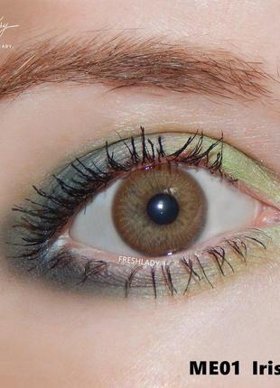 Цветные линзы для глаз iris коричневые контейнер для хранения в подарок5 фото