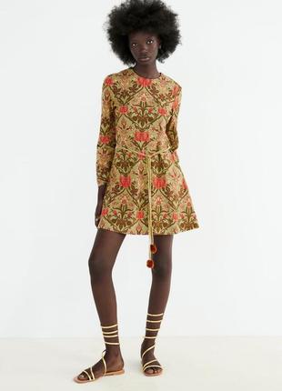 Крутое льняное платье zara из новой коллекции