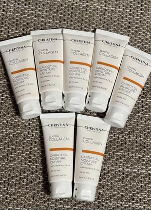 Увлажняющий крем для сухой кожи christina elastin collagen carrot cream with vitamins a, e&ha,