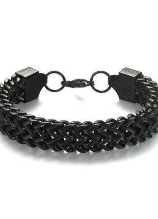 Мужской браслет из нержавеющей стали черный  ширина 12 мм, длинна 21 см