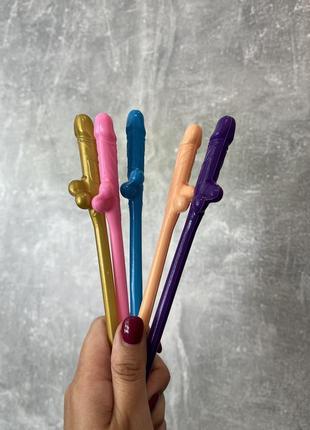 Трубочка коктейльные для девичника, соломинка, цветные трубочки3 фото