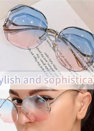 Цветные солнцезащитные женские очки омбре с градиентами переходом2 фото