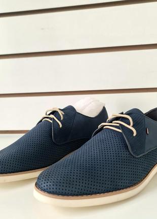 Мужские синие легкие летние туфли нубук active touch 40р yf16061 фото