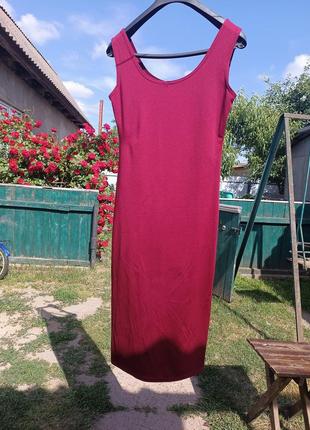 Бордовое платье майка