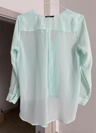Легкая блуза мятного цвета4 фото