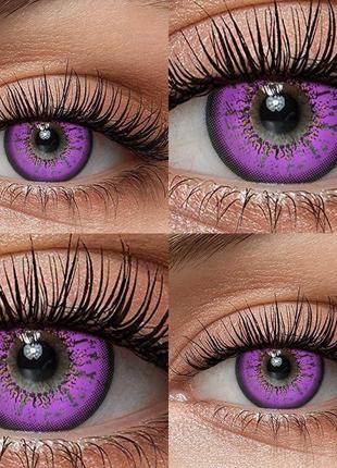 Цветные линзы для глаз фиолетовые violet + контейнер для хранения в подарок4 фото