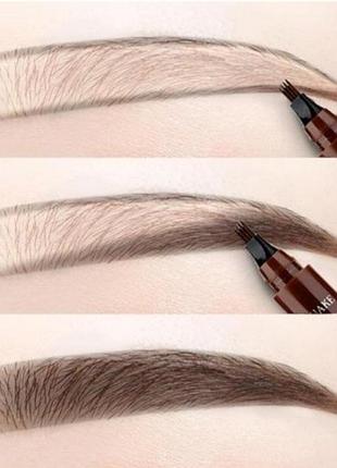 Водостойкий карандаш для бровей с эффектом микроблейдинга . серый 03