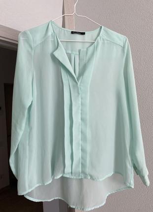 Легкая блуза мятного цвета1 фото