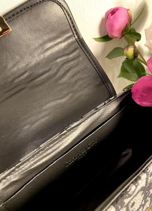 Женская сумка черная седло текстиль через плечо в стиле dior диор текстиль8 фото