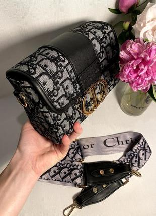 Женская сумка черная седло текстиль через плечо в стиле dior диор текстиль4 фото