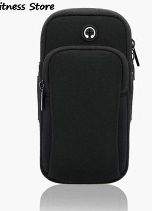 Універсальна сумка-чохол для смартфона на руку чорна6 фото