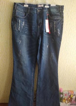 Батал, стильные клешеные джинсы sheego denim, р.58-60-176, германия-япония