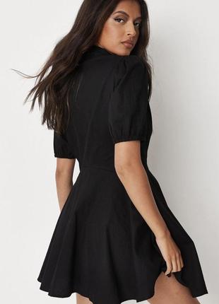 Сукня-сорочка missguided на гудзиках довжина: 89 см  розмір: m колір: чорний, білий   💸 700 грн  капелюх 400 грн6 фото