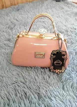 Шикарна лакована каркасна сумка стрази