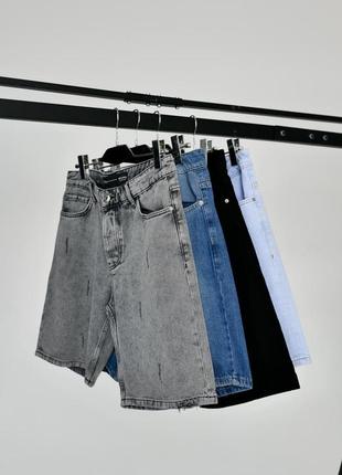 Мужские джинсовые шорты в сером цвете / качественные шорты для мужчин на лето7 фото