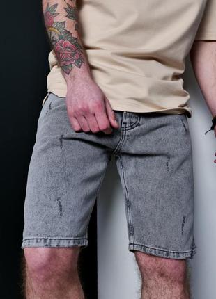 Мужские джинсовые шорты в сером цвете / качественные шорты для мужчин на лето6 фото