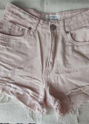 Розовые джинсовые шорты. размер меньше xxs