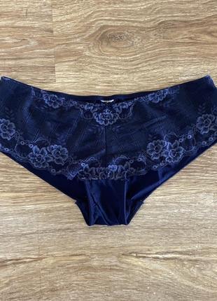 Шикарні, трусики, ажурні, темно синього кольору, від бренду: c&a lingerie,