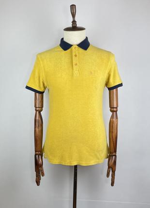 Мужское велюровое поло men`s vilebrequin velour yellow strech polo