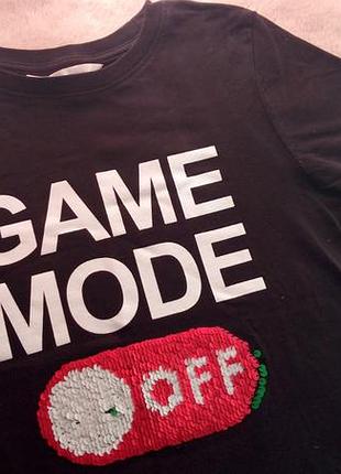 Футболка чорна hm 134-140, "game mode"