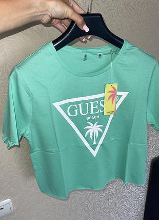 Guess роскошная оригинальная футболка мятного цвета