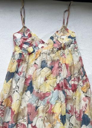 Летнее платье zara сарафан макси шелковое цветочный принт2 фото