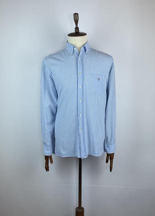 Чоловіча сорочка в клітинку gant preppy poplin regular fit check shirt