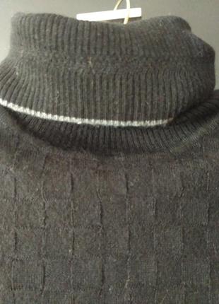 Итальянский свитер, гольф, водолазка.черный.шерстяной.2 фото