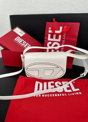 Diesel сумка кожаная премиум черная  и белая в наличии