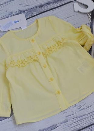 9 - 12 месяцев 74-80 см новая рубашка блуза блузка с оборками для модниц легкая натуральная lc waikiki4 фото
