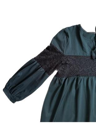 Платье бренда molegi вечернее темно-зеленого цвета спереди вставка размер 523 фото