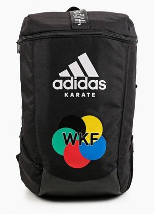 Спортивний рюкзак adidas karate wkf міський зручний чорний стильний повсякденний для тренувань2 фото