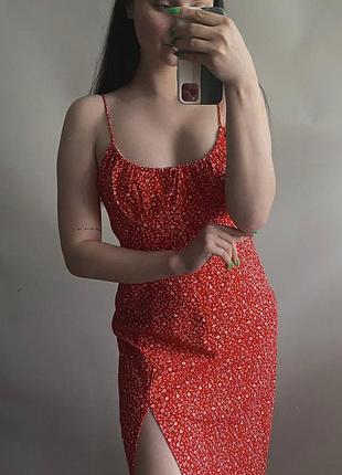 Сукня міді zara з розрізом