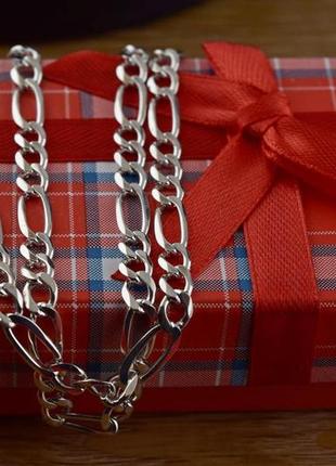 Срібний ланцюг, фігаро 15,40 гр, 60 см, срібло 925 проба.