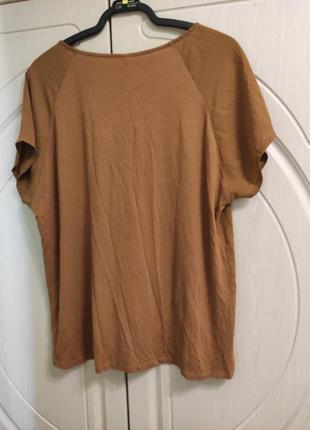 Віскозна блуза гірчичного кольору  р.525 фото