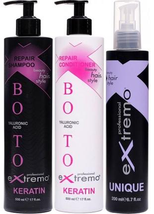 Набір  для пошкодженого волосся, extremo botox keratin