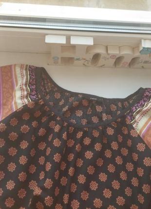 Блузка с тинтическими мотивами из тонюсичного хлопка4 фото