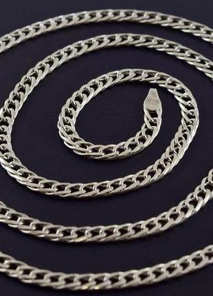 Серебряная цепь 12,96 гр, 60см, плетение панцирь серебро 925 проба